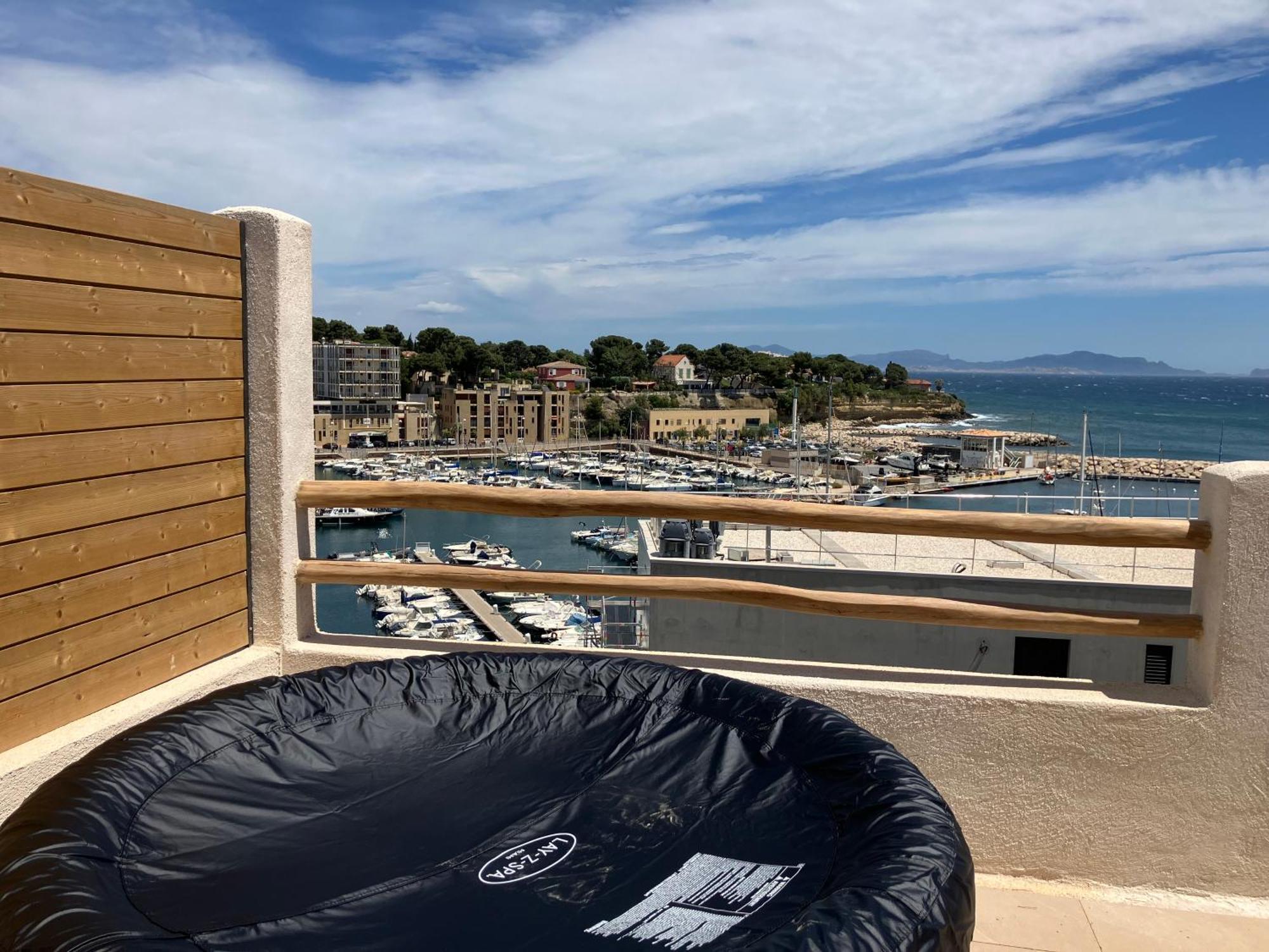 Apartament T2 Vue Sur Le Port Jacuzzi Terrasse Et Parking Carry-le-Rouet Zewnętrze zdjęcie